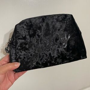 NEW Juicy Couture Black Velvet Makeup Bag Pouch